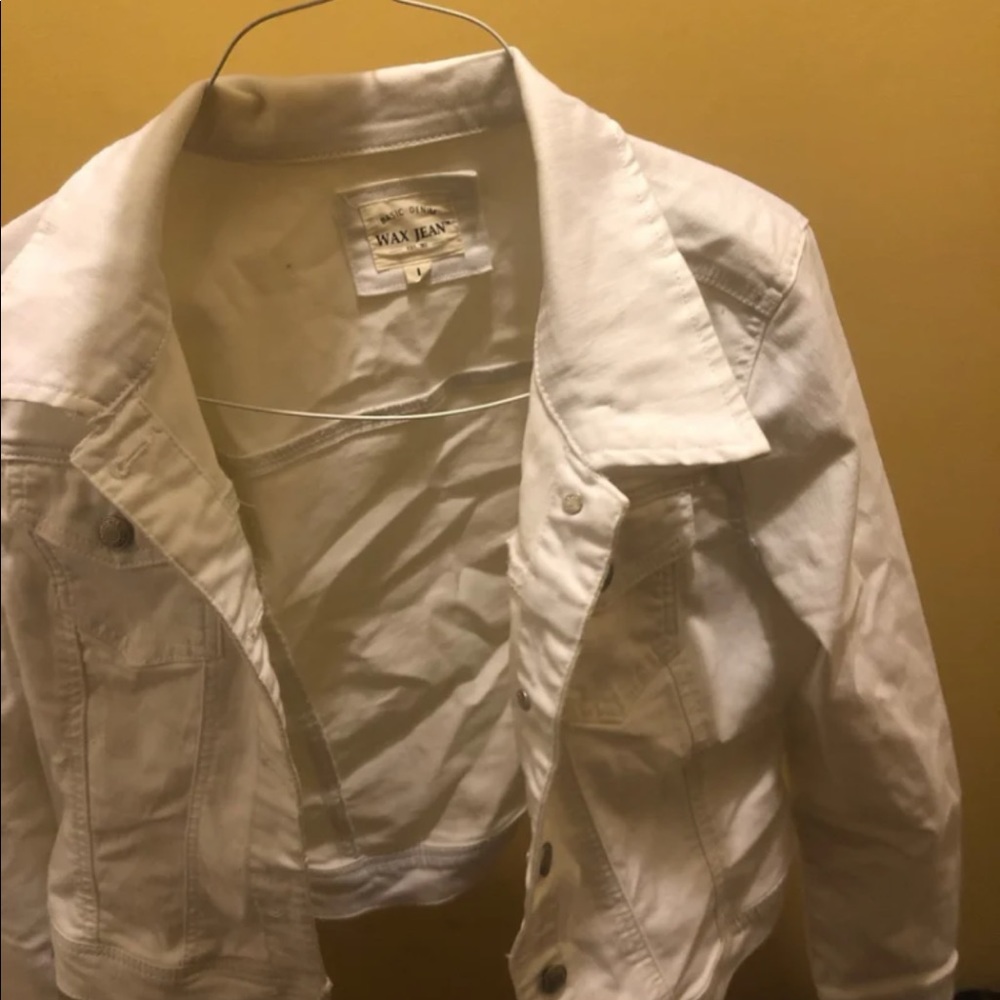 Girls large white jean jacket